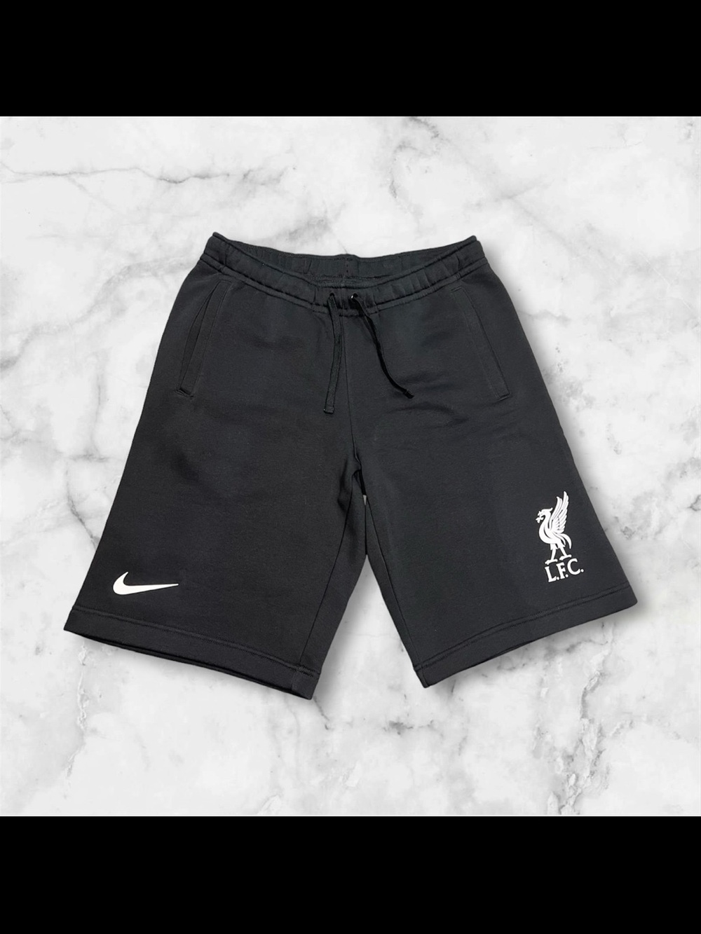 Nike Liverpool FC shorts official Black Men's Athletic with White LFC Crest